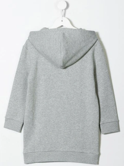 Shop Gucci Logo Print Sweatshirt Dress In Grey
