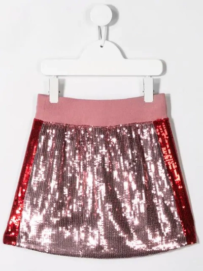 Shop Alberta Ferretti Sequin Short Skirt In Pink