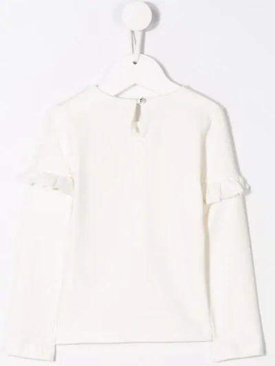 Shop Lapin House Ruffle Trim Jersey T-shirt In White