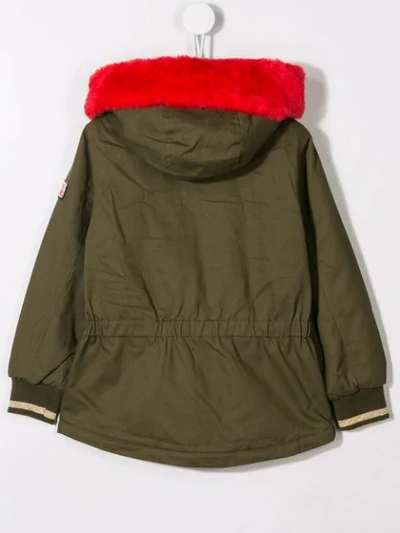 Shop Little Marc Jacobs Badges Parka In Green