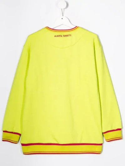 Shop Alberta Ferretti Teen Sequinned Monday Sweatshirt In Yellow