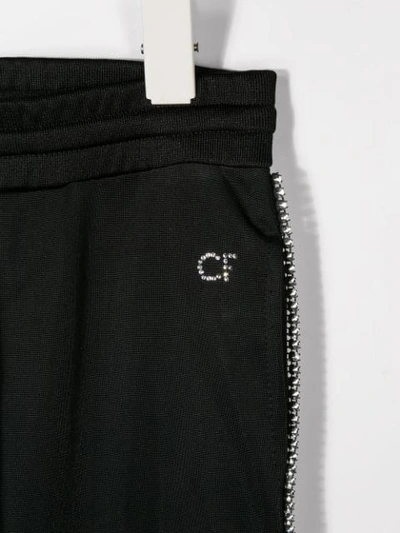 Shop Chiara Ferragni Eye Embellished Track Pants In Black