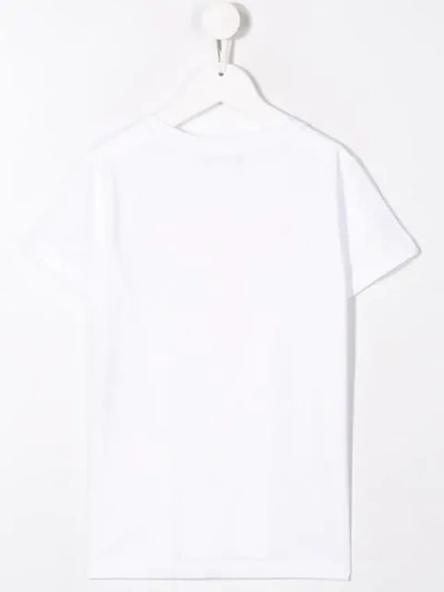 Shop Balmain Glitter Logo T-shirt In White
