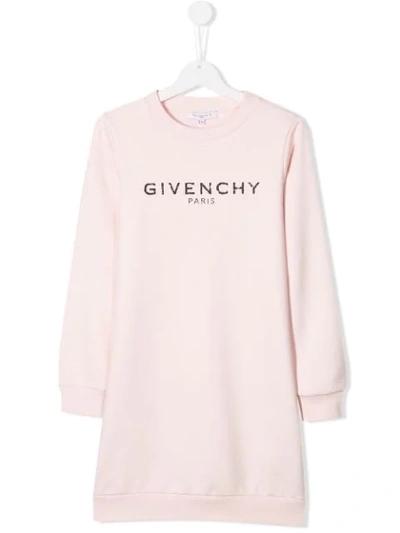 Shop Givenchy Teen Logo Print T-shirt Dress In Pink