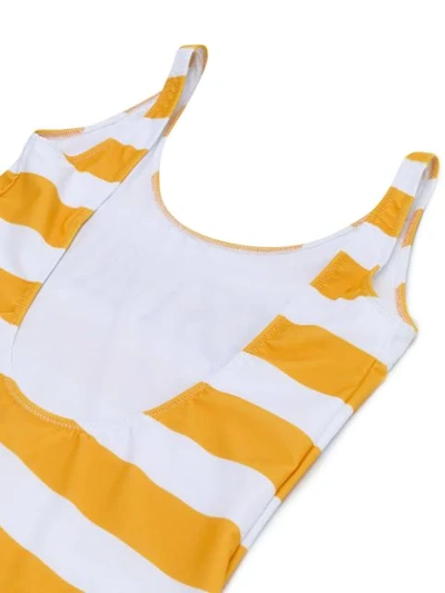 Shop Alberta Ferretti Yesterday Striped Swimsuit In Yellow