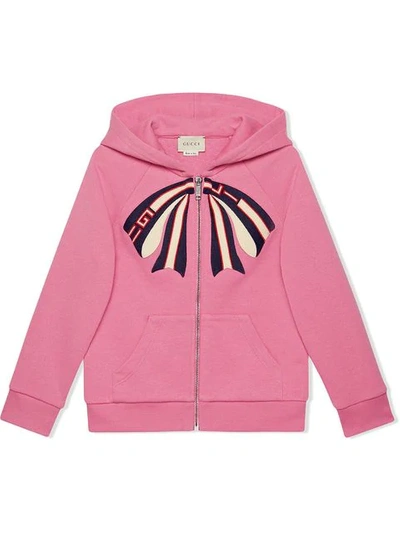Shop Gucci Children's Sweatshirt With  Stripe In Pink
