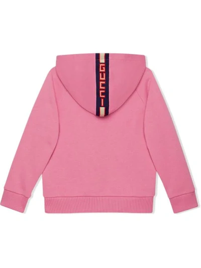 Shop Gucci Children's Sweatshirt With  Stripe In Pink