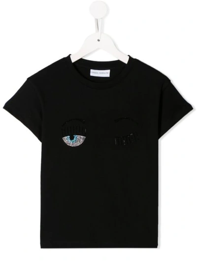 Shop Chiara Ferragni 'flirting Eye' T-shirt In Black