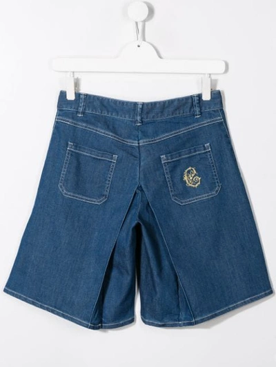 Shop Chloé Patch Pocket Shorts In Blue