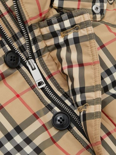 Shop Burberry Check Padded Jacket In Neutrals
