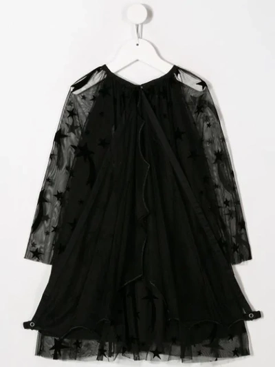 Shop Stella Mccartney Stars Patches Shift Dress In Black