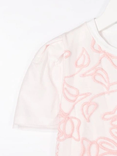 Shop Simonetta Floral-embroidered T-shirt In Pink