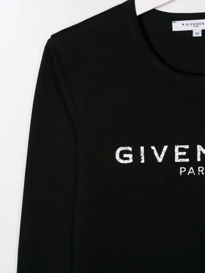 Shop Givenchy Teen Logo Jersey Top In Black