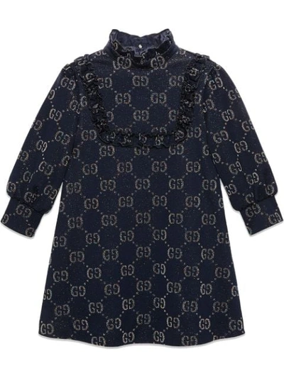Shop Gucci Children's Jacquard Stripe Dress In Blue