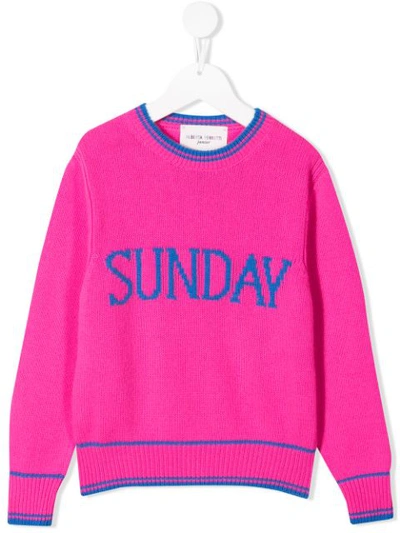 Shop Alberta Ferretti Sunday Slogan Jumper In Pink