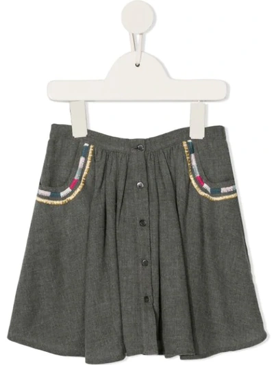 Shop Velveteen Chrissy Skirt In Grey