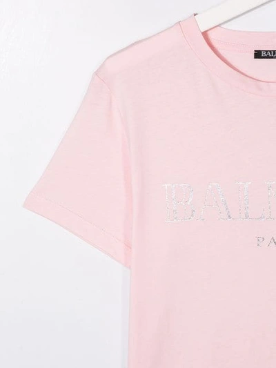 Shop Balmain Logo Print T-shirt In Pink