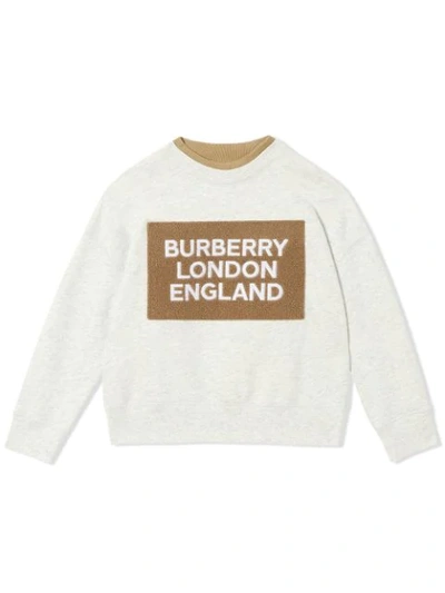 Shop Burberry Logo Detail Jersey Sweatshirt In White