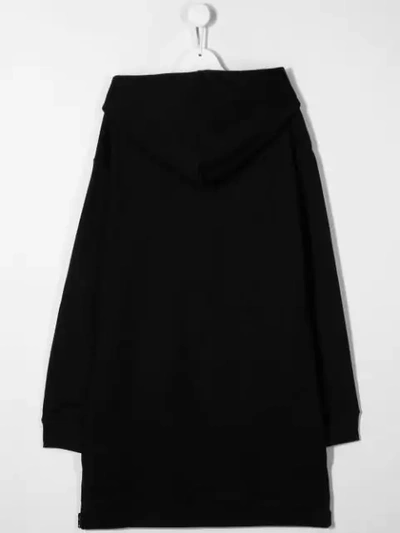 Shop Stella Mccartney Teen Have A Nice Day Hood Sweat Dress In Black