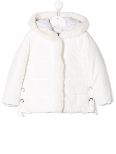 Shop Lapin House Fur Hooded Jacket In White