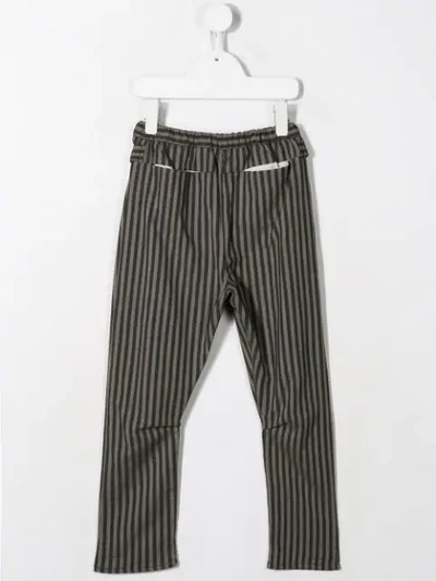 Shop Anja Schwerbrock Pado Striped Trousers In Grey