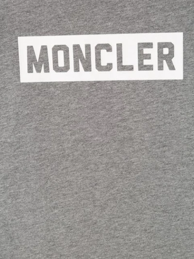 Shop Moncler Logo Print T-shirt In Grey