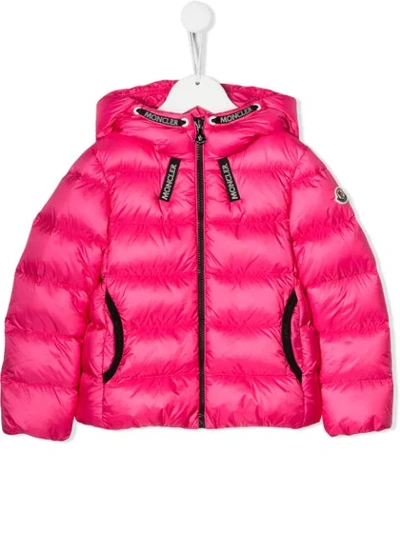 Shop Moncler Zipped Padded Jacket In Pink
