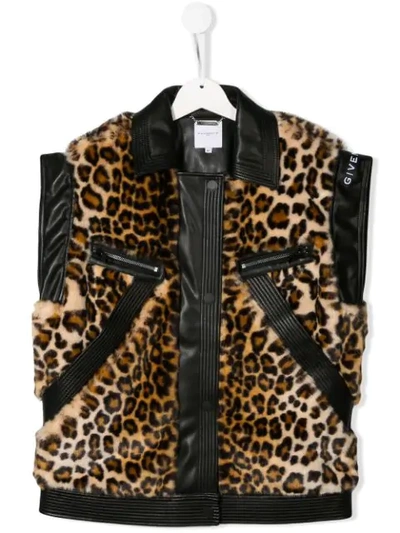 Shop Givenchy Leopard Print Gilet In Brown