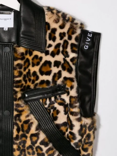 Shop Givenchy Leopard Print Gilet In Brown