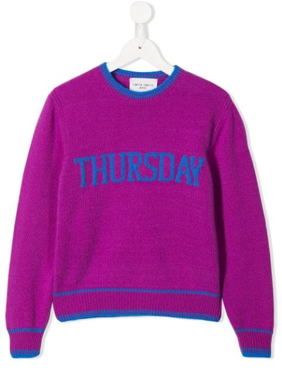 Shop Alberta Ferretti 'thursday' Sweatshirt In Purple