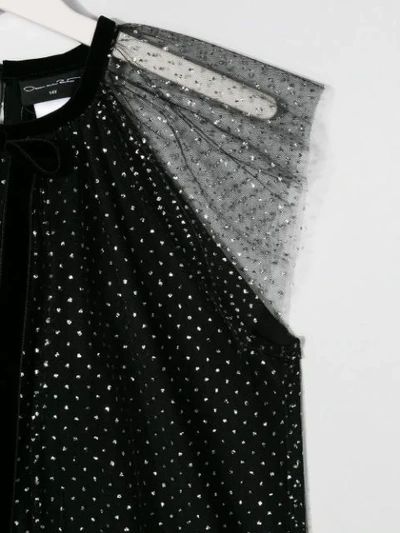 Shop Oscar De La Renta Teen Tulle Layered Sequin Dress In Black