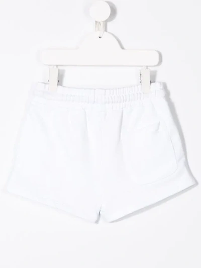 Shop Msgm Logo Patch Track Shorts In White