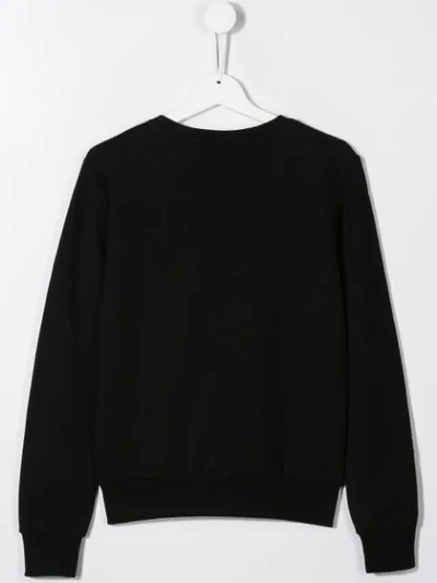 Shop Philipp Plein Junior Crystal Heart Sweatshirt In Black