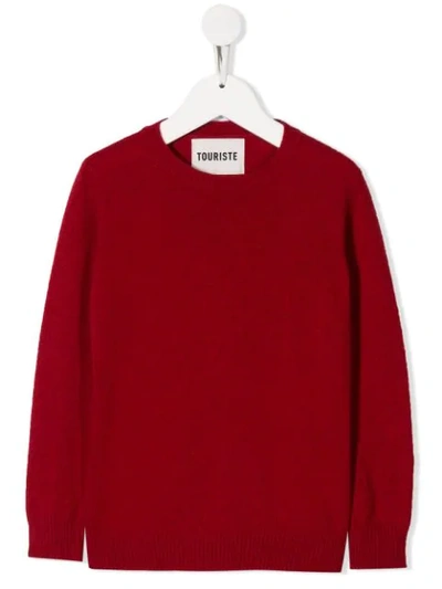 Shop Touriste Round Neck Sweater In Red