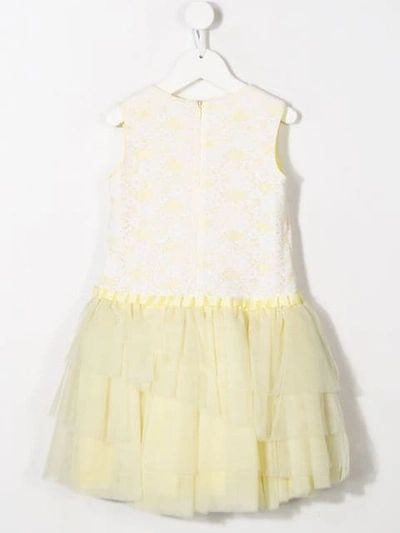 Shop Aletta Tulle Detail Sleeveless Dress In Yellow