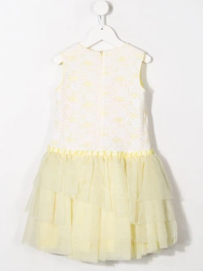 Aletta Tulle Detail Sleeveless Dress In Yellow