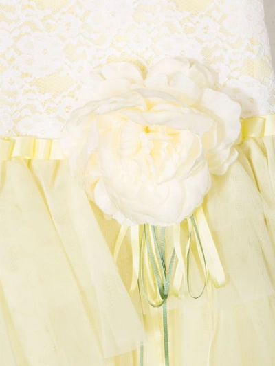 Aletta Tulle Detail Sleeveless Dress In Yellow