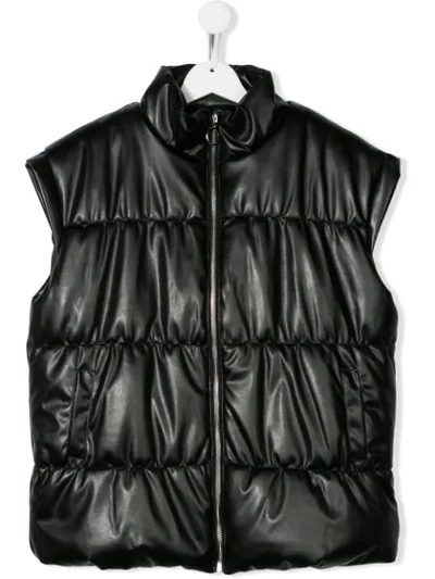 Shop Andorine Teen Puffer Vest In Black