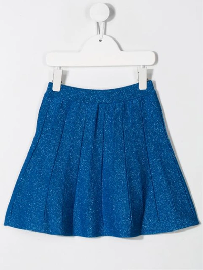 Shop Alberta Ferretti Glitter Detail Skirt In Blue