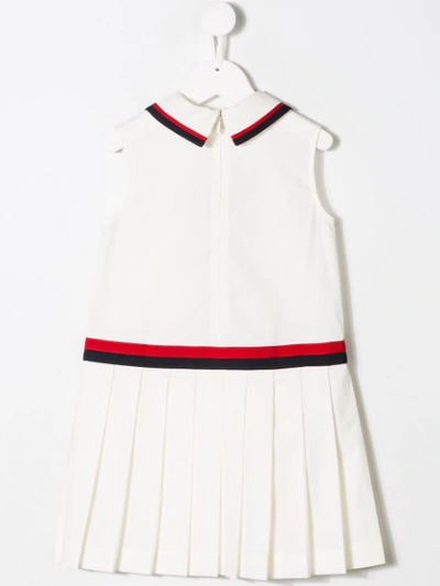Shop Gucci Bow Detailed Dress In White