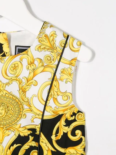 Shop Young Versace Sleeveless Printed Dress In Black