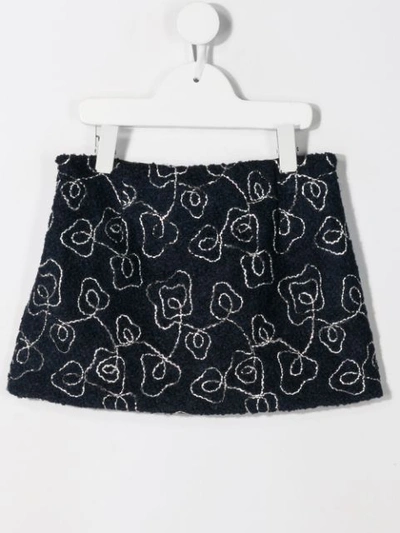 Shop Il Gufo Embroidered Skirt In Blue