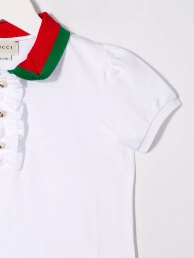 Shop Gucci Short Sleeve Polo Shirt In White