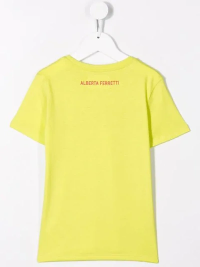 Shop Alberta Ferretti Monday Slogan T-shirt In Yellow