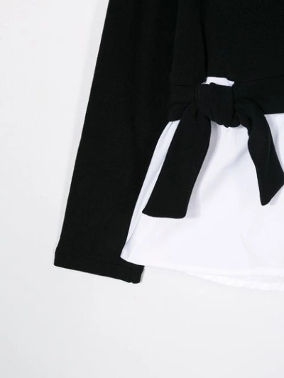 Shop Il Gufo Contrast Long-sleeve Top In Black