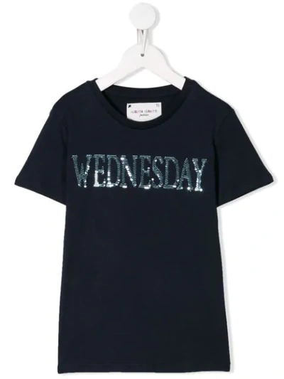 Shop Alberta Ferretti Wednesday T-shirt In Blue