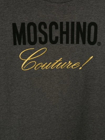 Shop Moschino Contrast Logo T-shirt In Grey