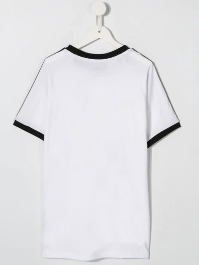 Adidas Originals Teen 3-stripes Logo T-shirt In White