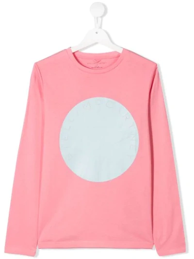 Shop Stella Mccartney Teen Circle Logo Print T-shirt In Pink