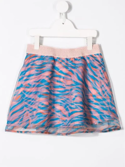 Shop Kenzo Printed Gathered Skirt In Blue